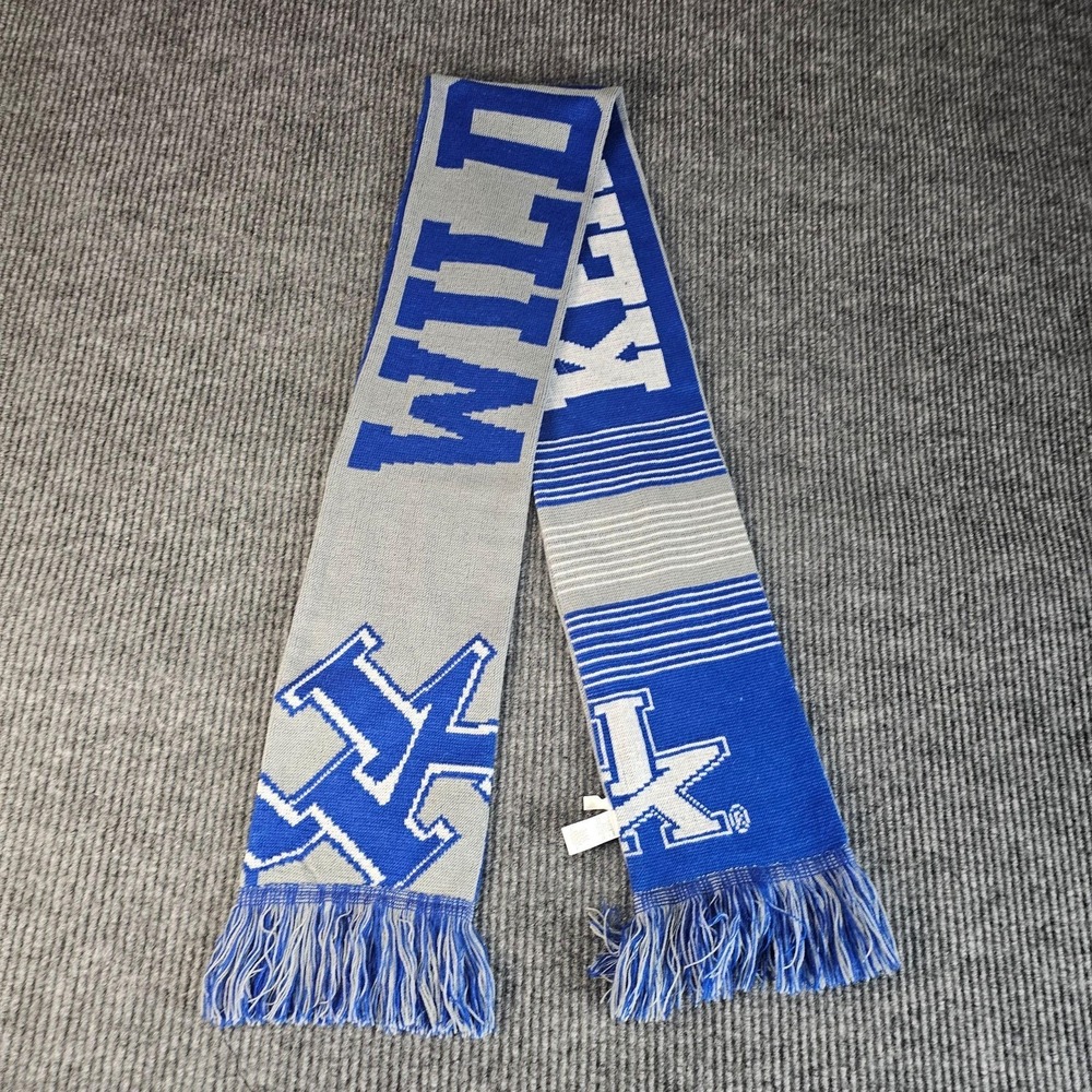 Kentucky Wildcats Scarf Mens One Size Blue Gray NCAA Fringe Forever Collectibles